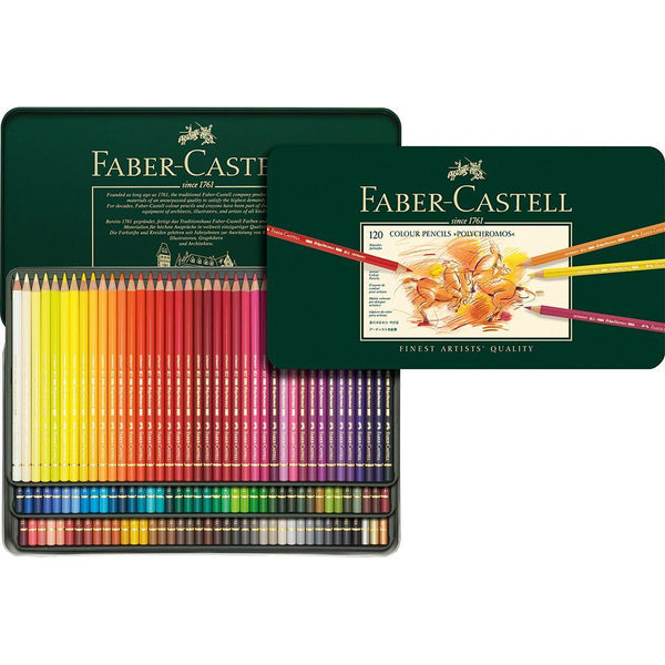 Faber-Castell, matita colorata Polychromos, 120 matite in astuccio di metallo