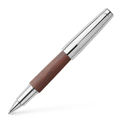 Faber-Castell, Tintenroller, e-motion, Holz/Chr Dunkelbraun-1