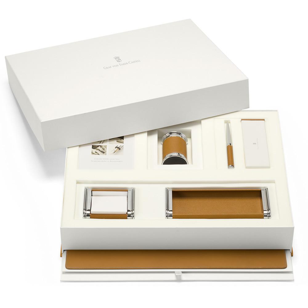 Graf von Faber-Castell, Set, Schreibtischaccessoires, Braun-1