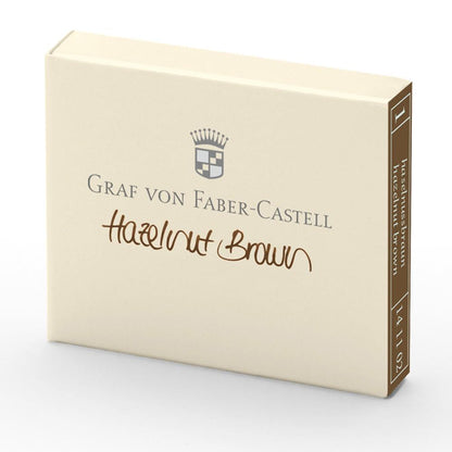 Graf von Faber-Castell, Tintenpatronen, 6x in Faltschachtel, Hazelnut Brown-1