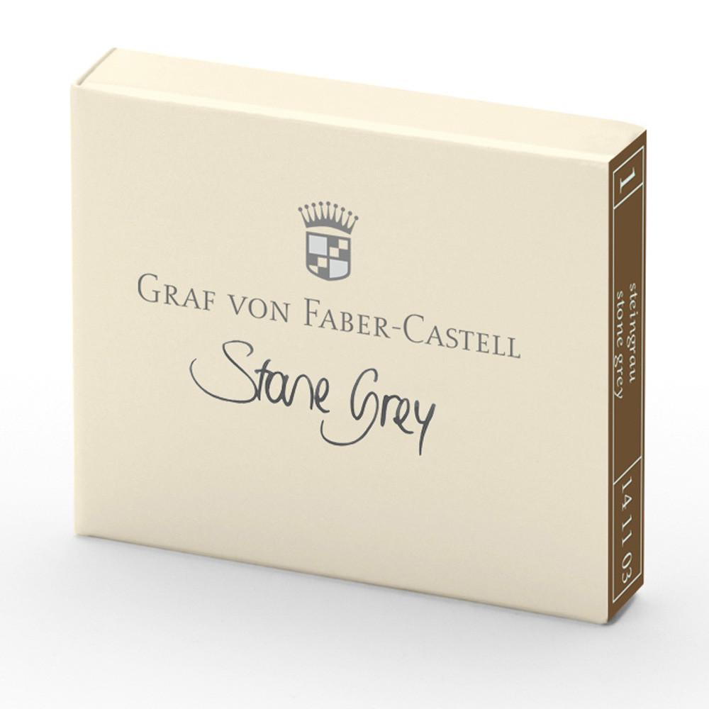 Graf von Faber-Castell, Tintenpatronen, 6x in Faltschachtel, Stone Grey-1