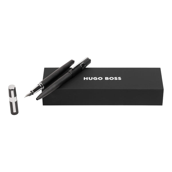 HUGO BOSS, coffret écriture Gear Pinstripe, noir/chrome