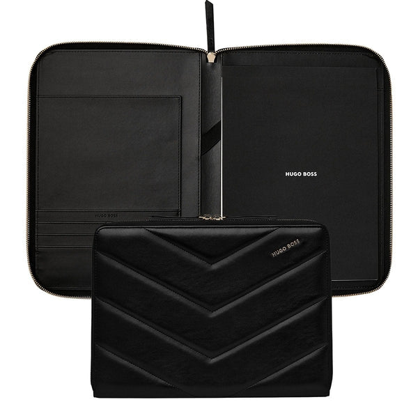 HUGO BOSS, Schreibmappe Triga, A4, schwarz