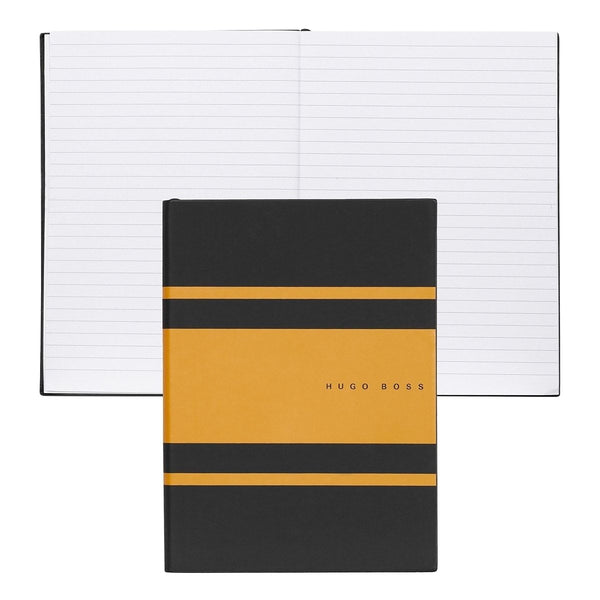 HUGO BOSS, Notizbuch Essential Gear, A5 liniert weiss, gelb