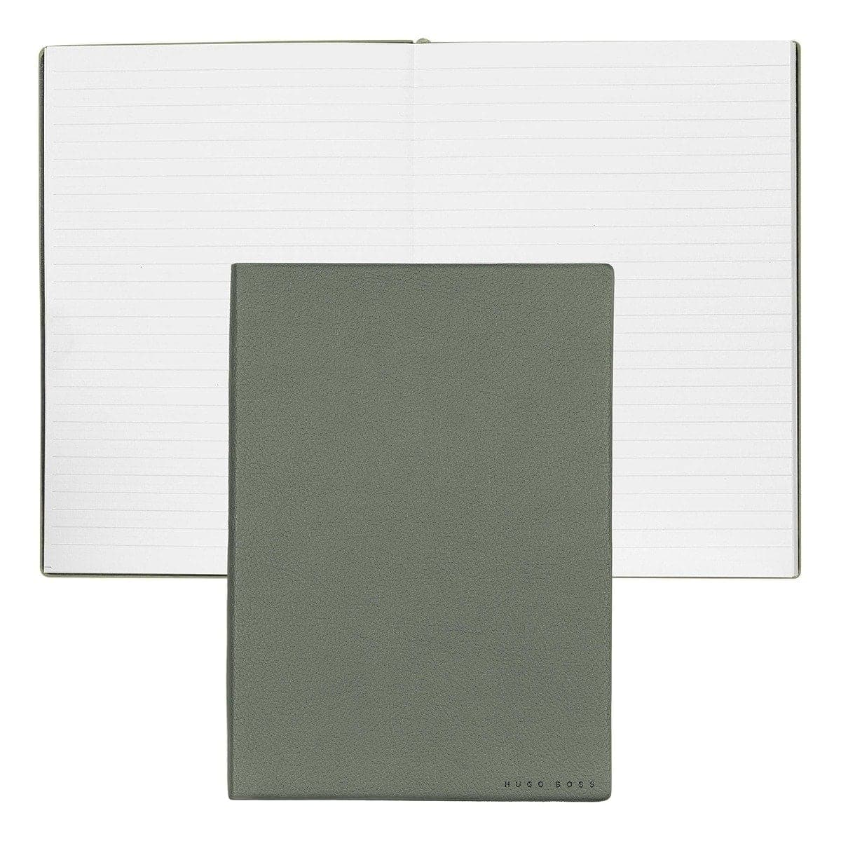 HUGO BOSS, Notizbuch Essential Storyline, A5 liniert weiss, khaki-1