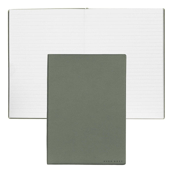 HUGO BOSS, Taccuino Essential Storyline, A5 a righe bianco, kaki
