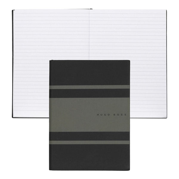 HUGO BOSS, carnet Essential Gear, A5 ligné blanc, kaki