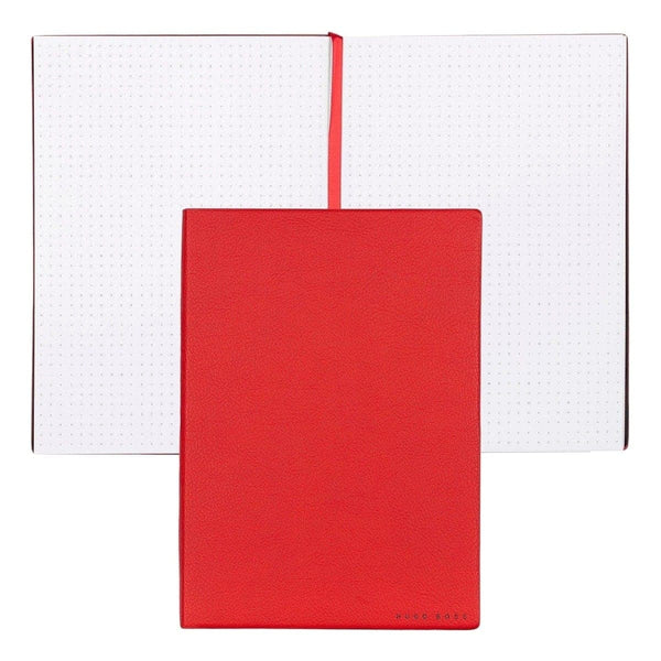 HUGO BOSS, Carnet Essential Storyline, A5 ligné pointillé blanc, rouge