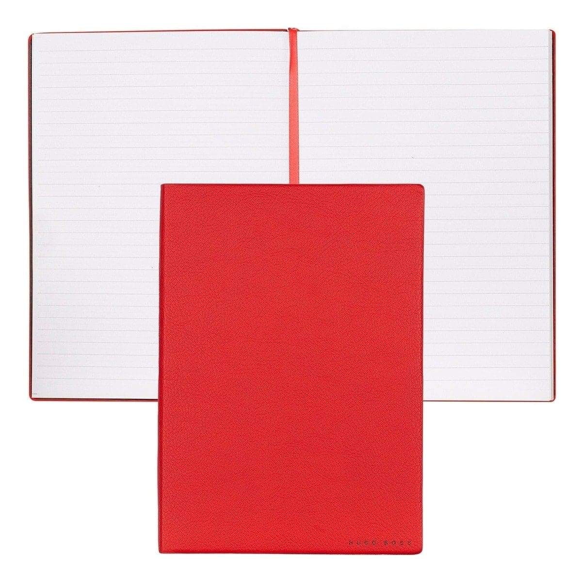 HUGO BOSS, Notizbuch Essential Storyline, A5 liniert weiss, rot-1