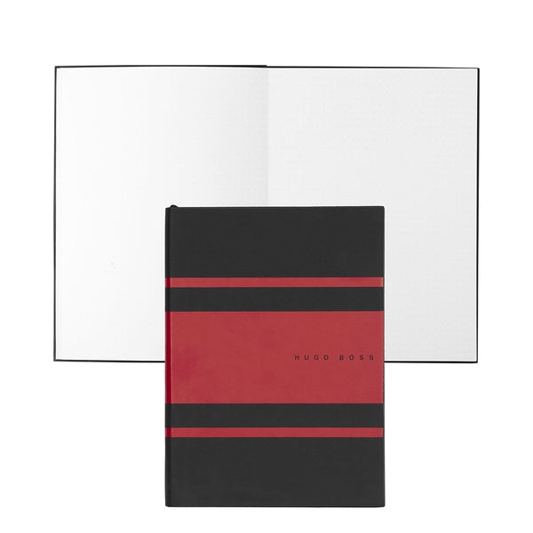 HUGO BOSS, taccuino Essential Gear, A5 puntinato bianco, rosso