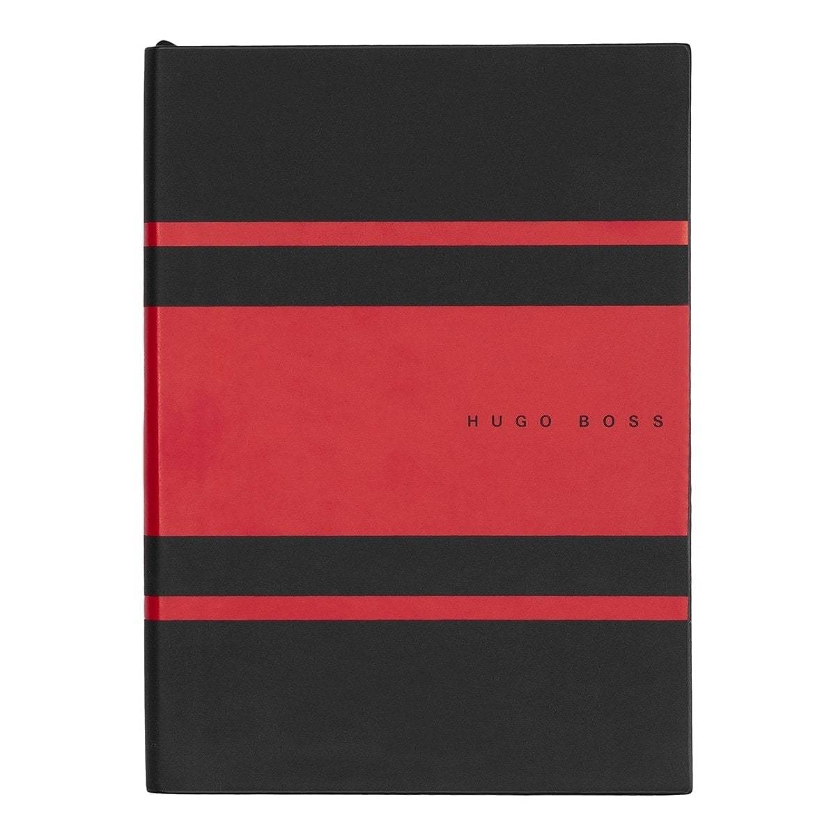 HUGO BOSS, Notizbuch Essential Gear, A5 liniert weiss, rot-3