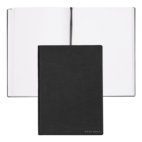 HUGO BOSS, Carnet de notes Essential Storyline, A5 vierge blanc, noir