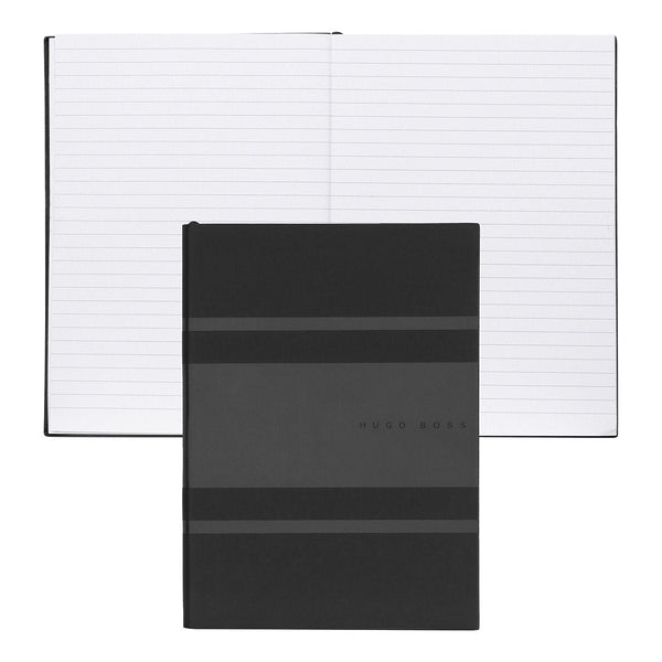 HUGO BOSS, Notizbuch Essential Gear, A5 liniert weiss, schwarz