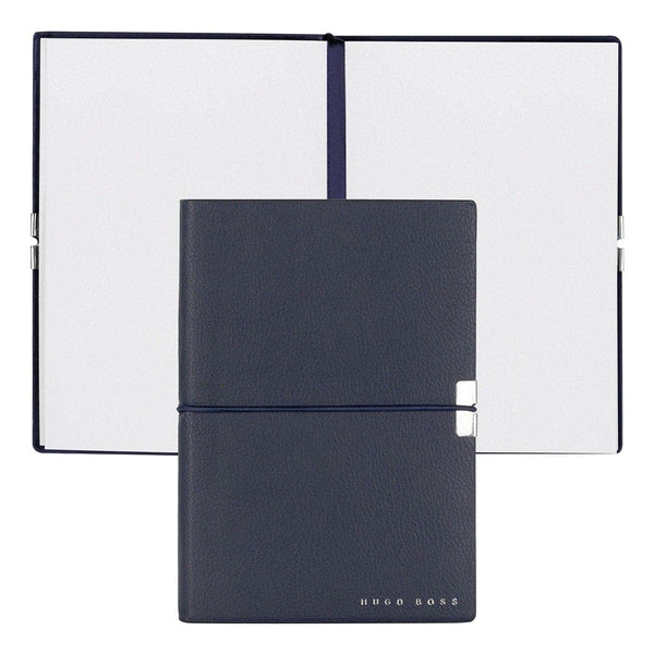HUGO BOSS, carnet Elegance Storyline, A6 vierge blanc, bleu foncé