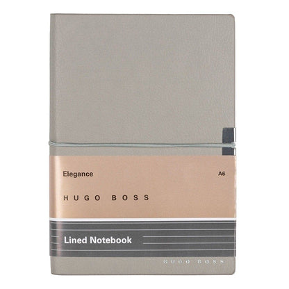 HUGO BOSS, Notizbuch Elegance Storyline, A6 liniert weiss, grau-2