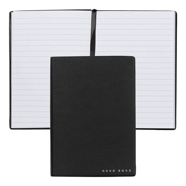 HUGO BOSS, Carnet Essential Storyline, A6 ligné blanc, noir