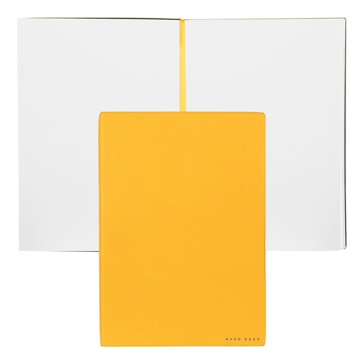 HUGO BOSS, Notizbuch Essential Storyline, B5 blanko weiss, gelb-1