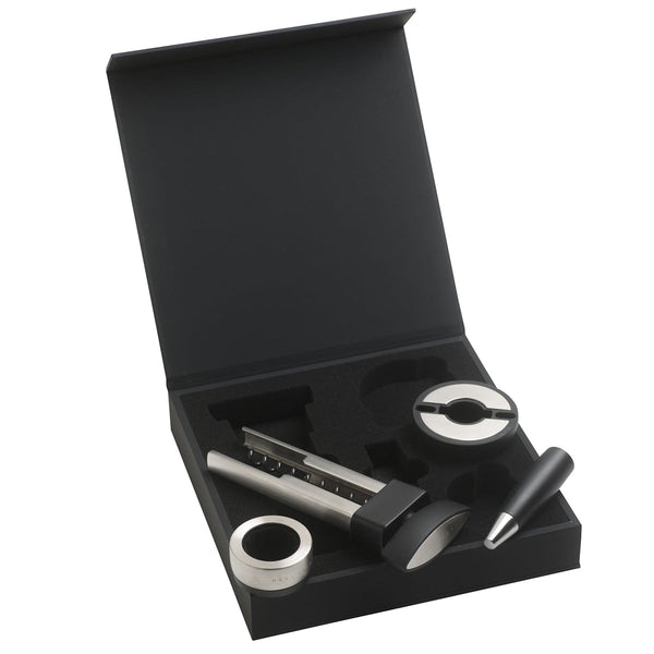 HUGO BOSS, set vino, grigio/nero