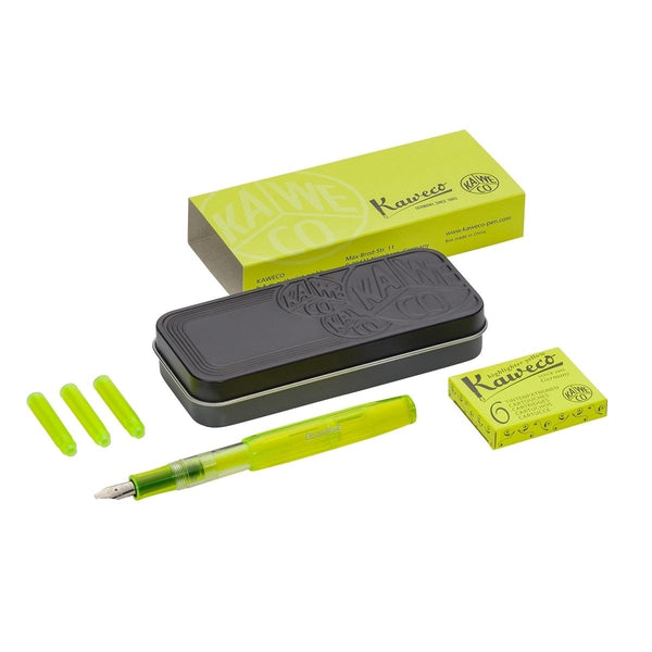 Kaweco, penna stilografica, set di evidenziatori, giallo neon