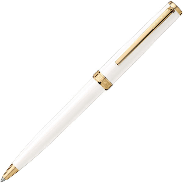 Montblanc, stylo bille PIX, plaqué or, blanc