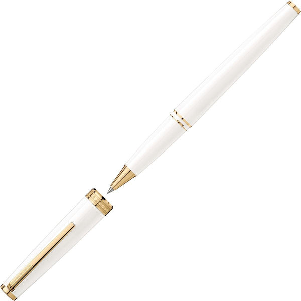 Montblanc, Roller PIX, plaqué or, blanc