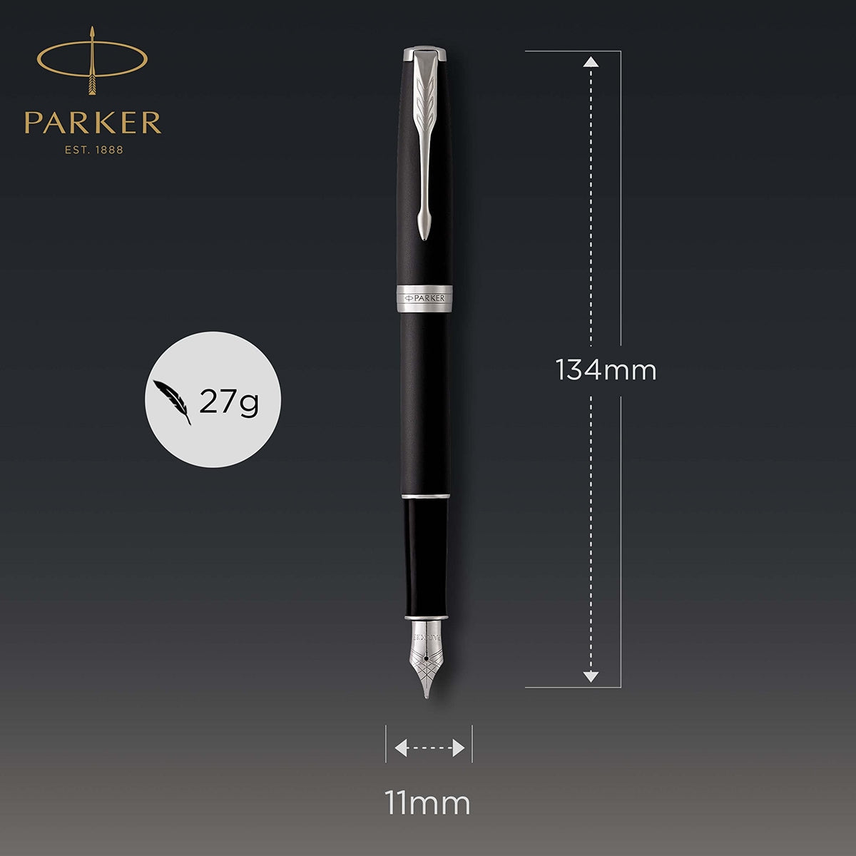 Parker Füller Sonnet Core Matt Mattschwarz P.T.-6