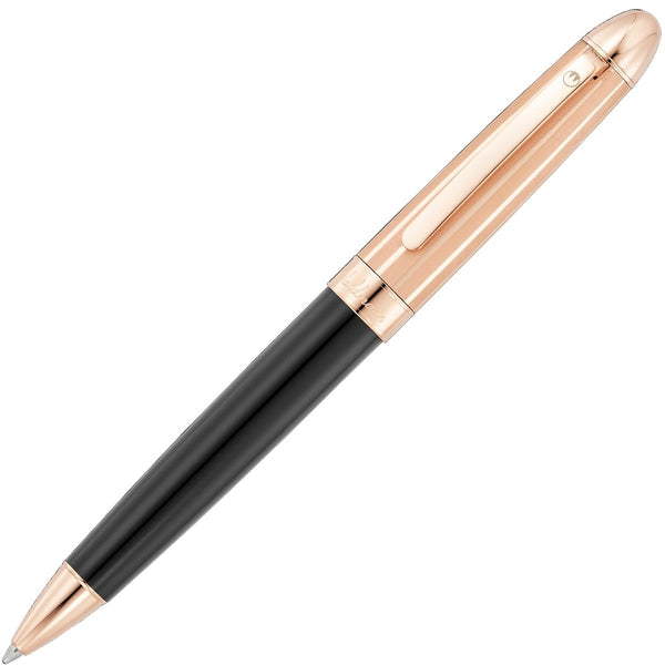 Waldmann, Kugelschreiber Précieux, roségoldplattiert, matte Streifen, schwarz
