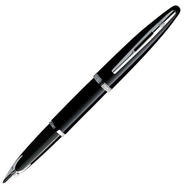Waterman, penna stilografica Carène, argento, pennino 18K, nero