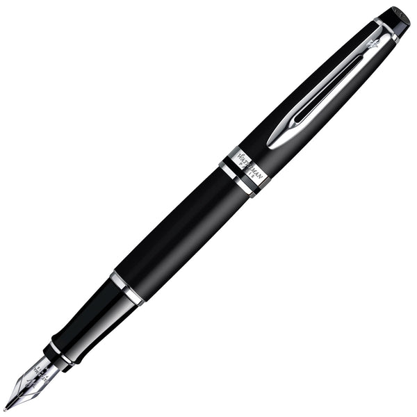 Waterman, penna stilografica Expert, cromo, nero opaco