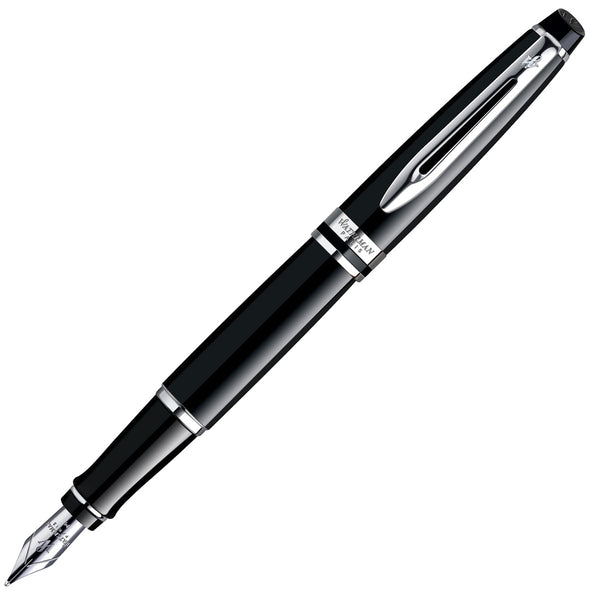 Waterman, penna stilografica Expert, cromo, nero
