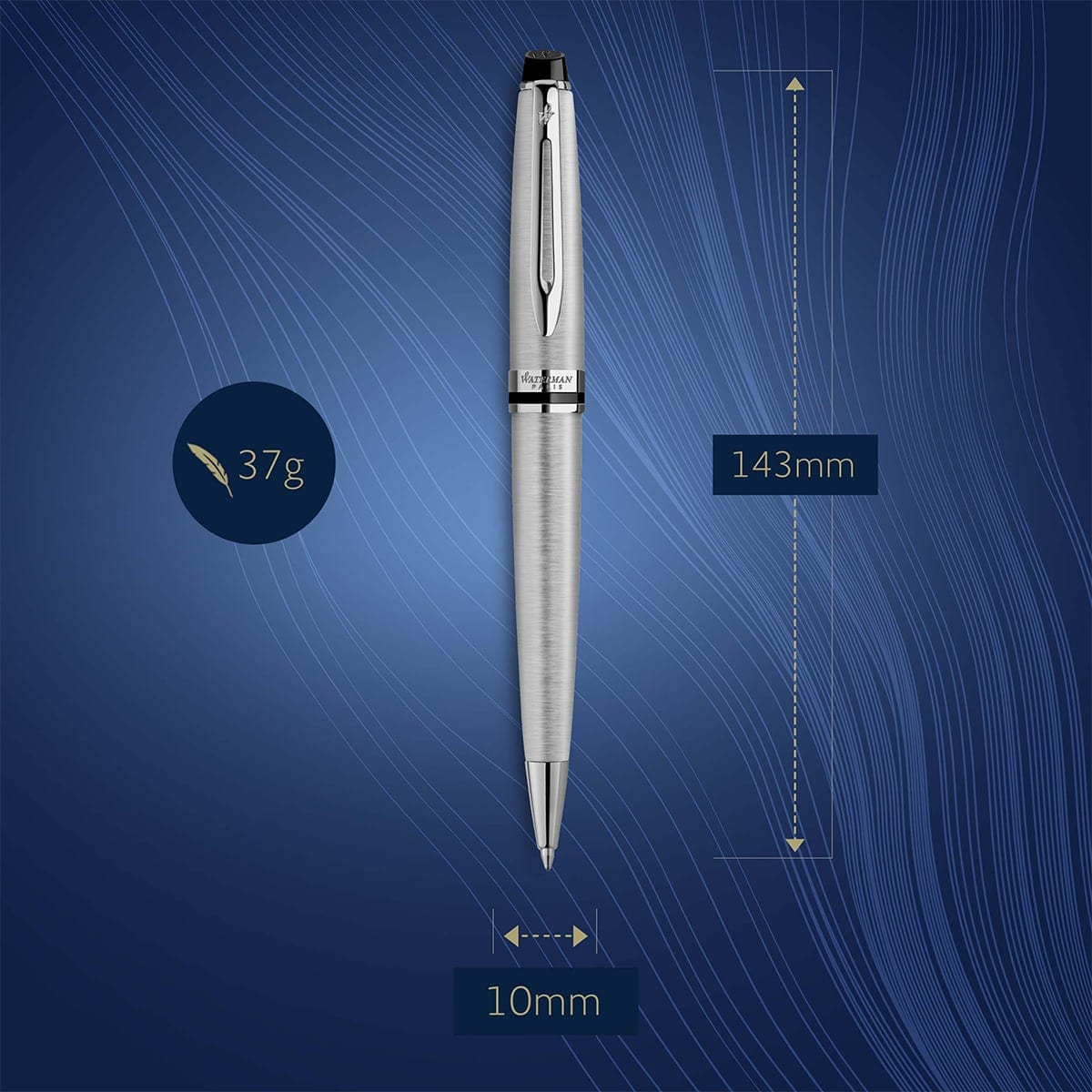 Waterman Kugelschreiber Expert chrom Mittel Metallic-5
