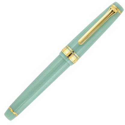 Sailor, Penna stilografica Pro Gear Slim, edizione speciale oro, pennino 14K, Dragon Palace Green Lamé