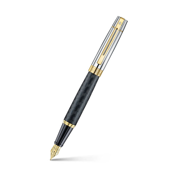 Penna stilografica Sheaffer 300 oro, pennino in acciaio, nero