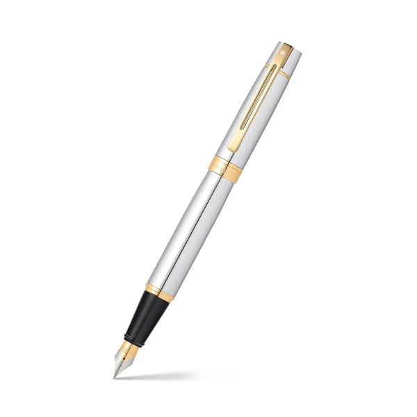 Penna stilografica Sheaffer 300 oro, pennino in acciaio, argento