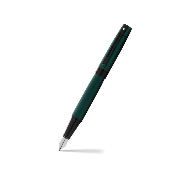 Penna stilografica Sheaffer 300 nera, pennino in acciaio, verde