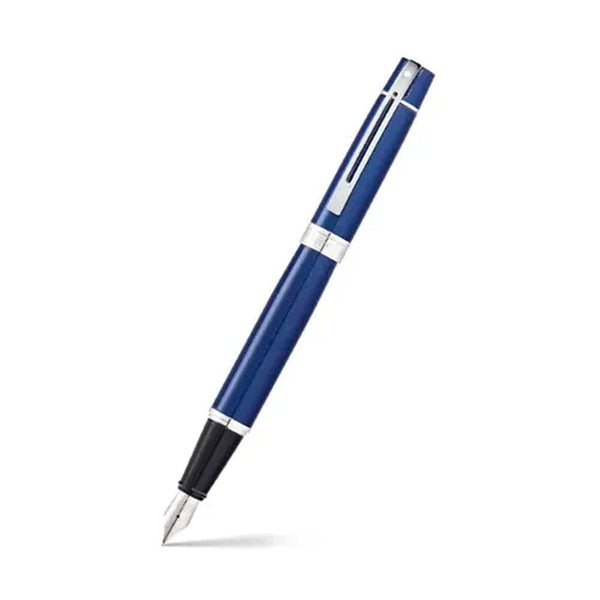 Penna stilografica Sheaffer 300 argento, pennino in acciaio, blu scuro