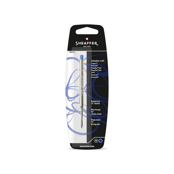 Recharge bille Sheaffer, pointe moyenne, bleue