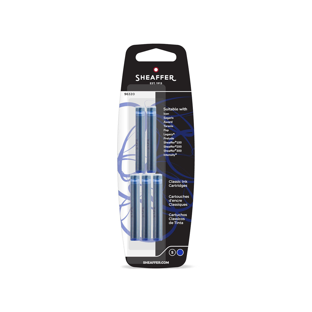 Cartucce d'inchiostro Sheaffer, 5 pz., blu