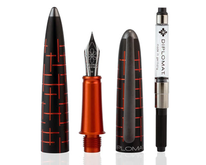 Diplomat, stylo-plume Elox Matrix noir orange