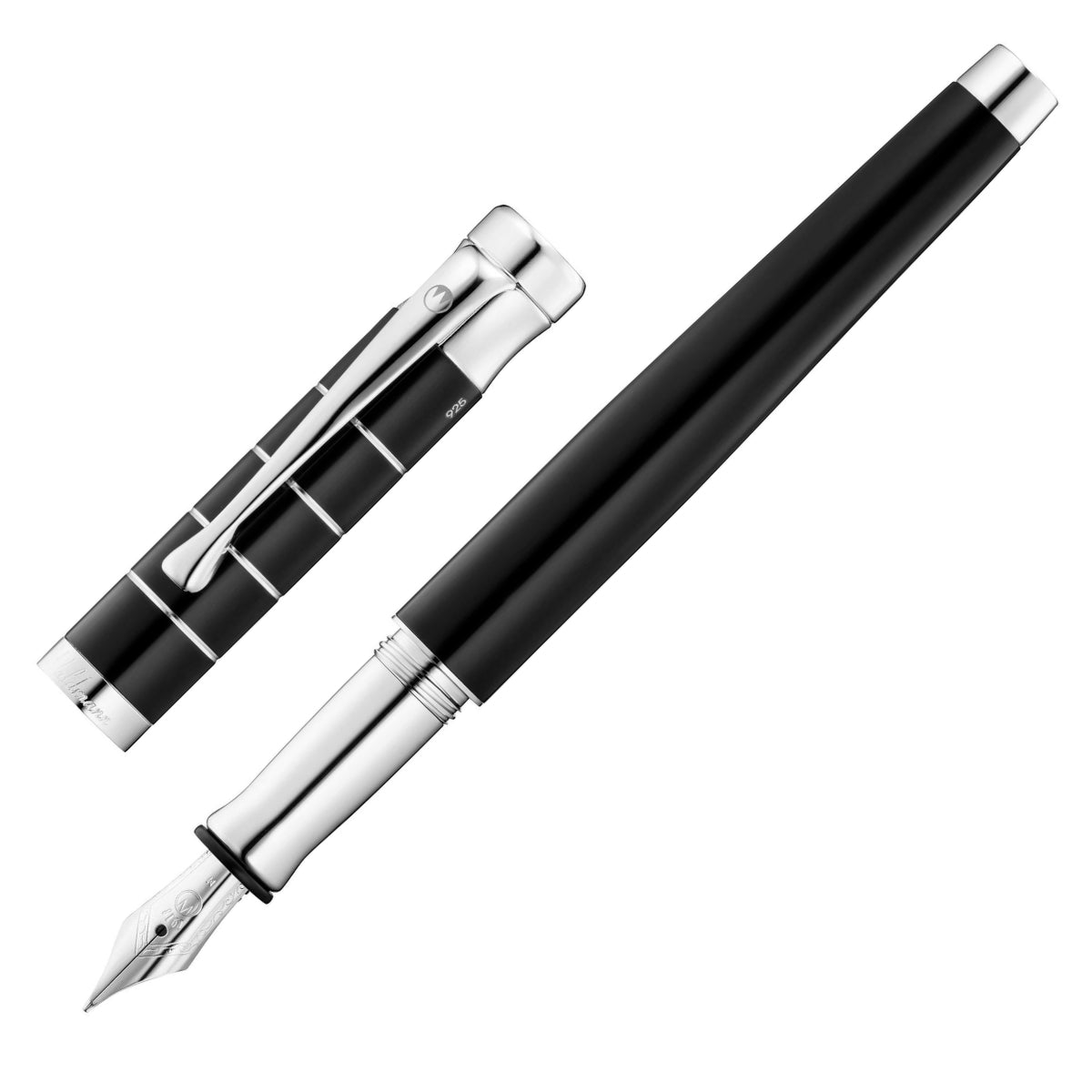 Waldmann, rollerball Tango, anelli, laccato, nero
