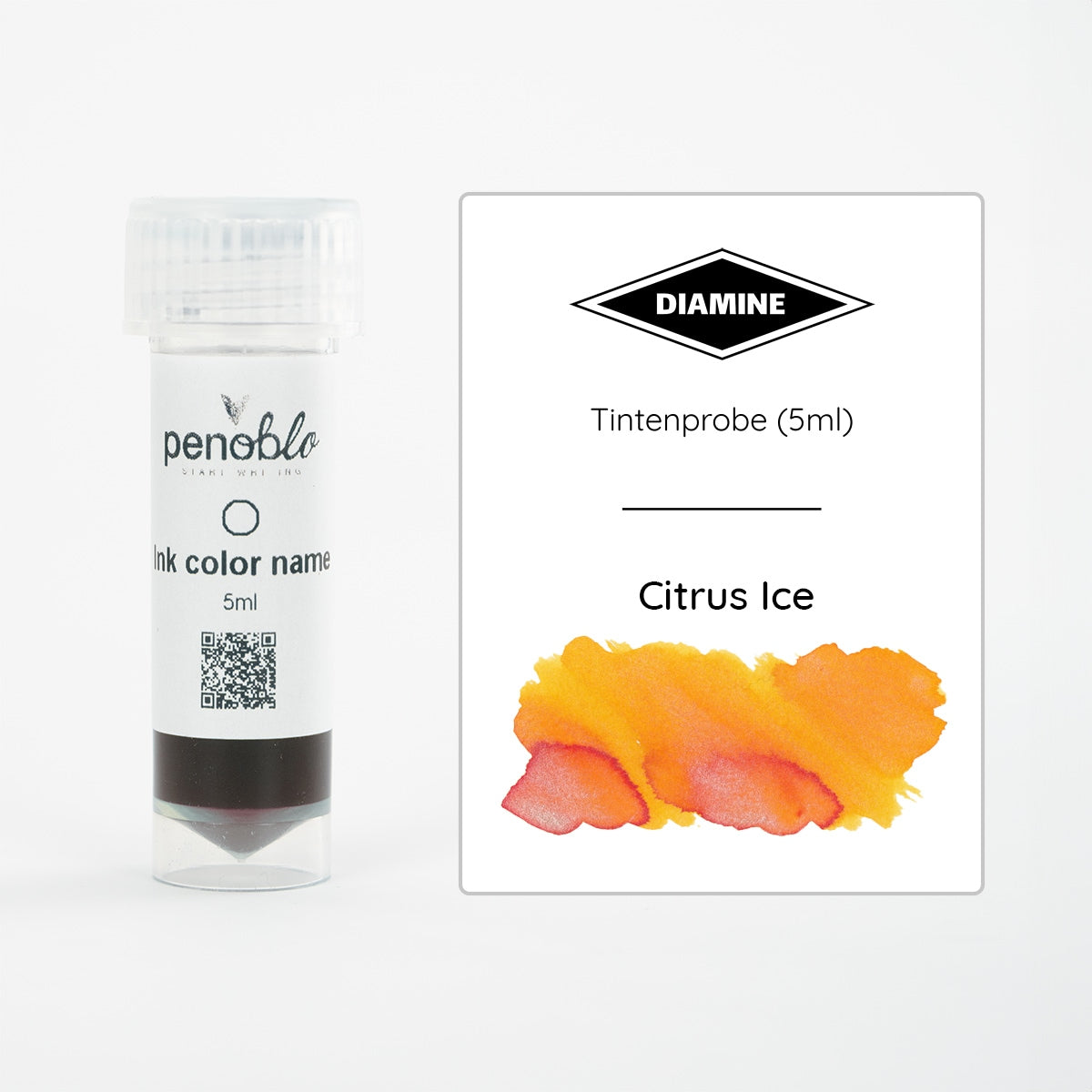 Diamine, campione d'inchiostro, Shimmering, Citrus Ice, 5ml