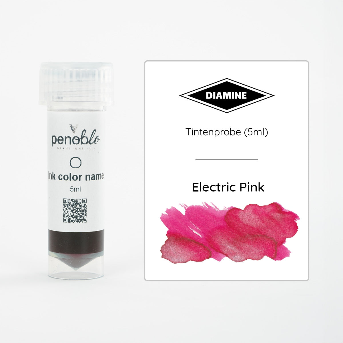 Échantillon d'encre Penoblo, Diamine Shimmering, Electric Pink