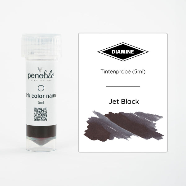Diamine, campione d'inchiostro, Regular, Jet Black, 5ml
