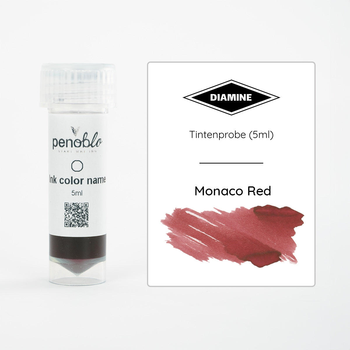 Campione d'inchiostro Penoblo, Diamine Regular, Monaco Red