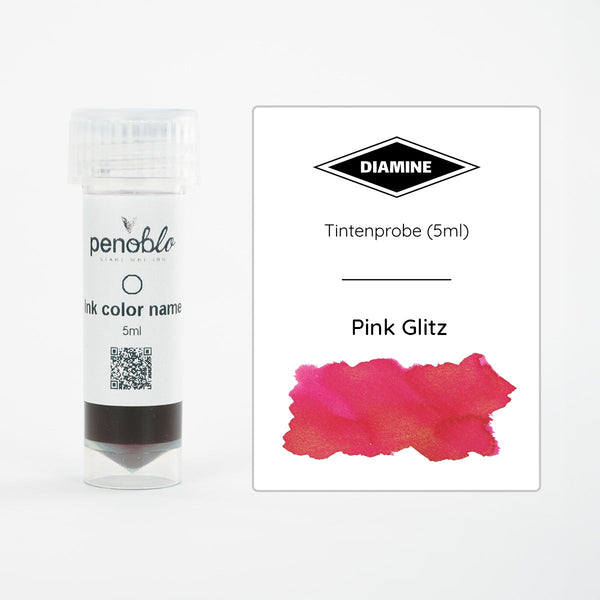 Diamine, campione di inchiostro, Shimmering, Pink Glitz, 5ml