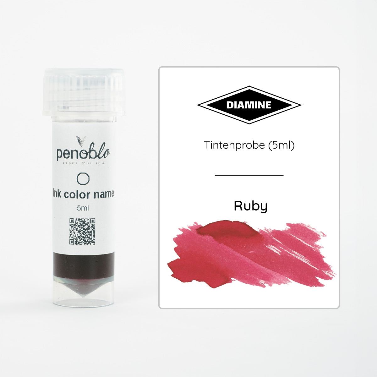 Diamine, campione d'inchiostro, Regular, Ruby, 5ml