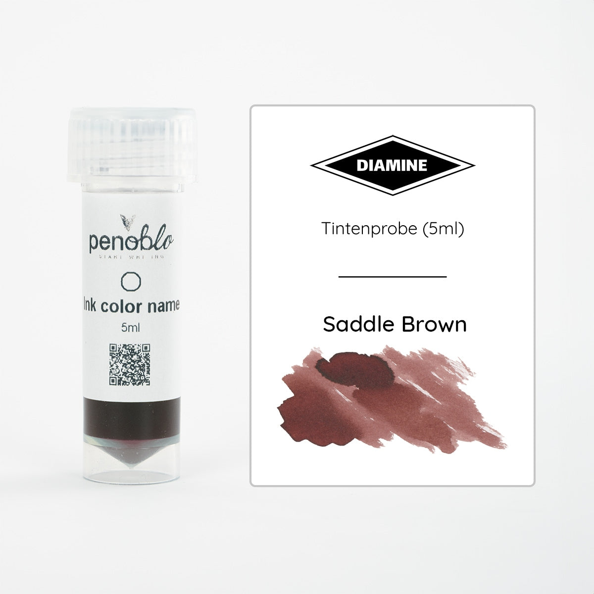 Campione d'inchiostro Penoblo, Diamine Regular, Saddle Brown