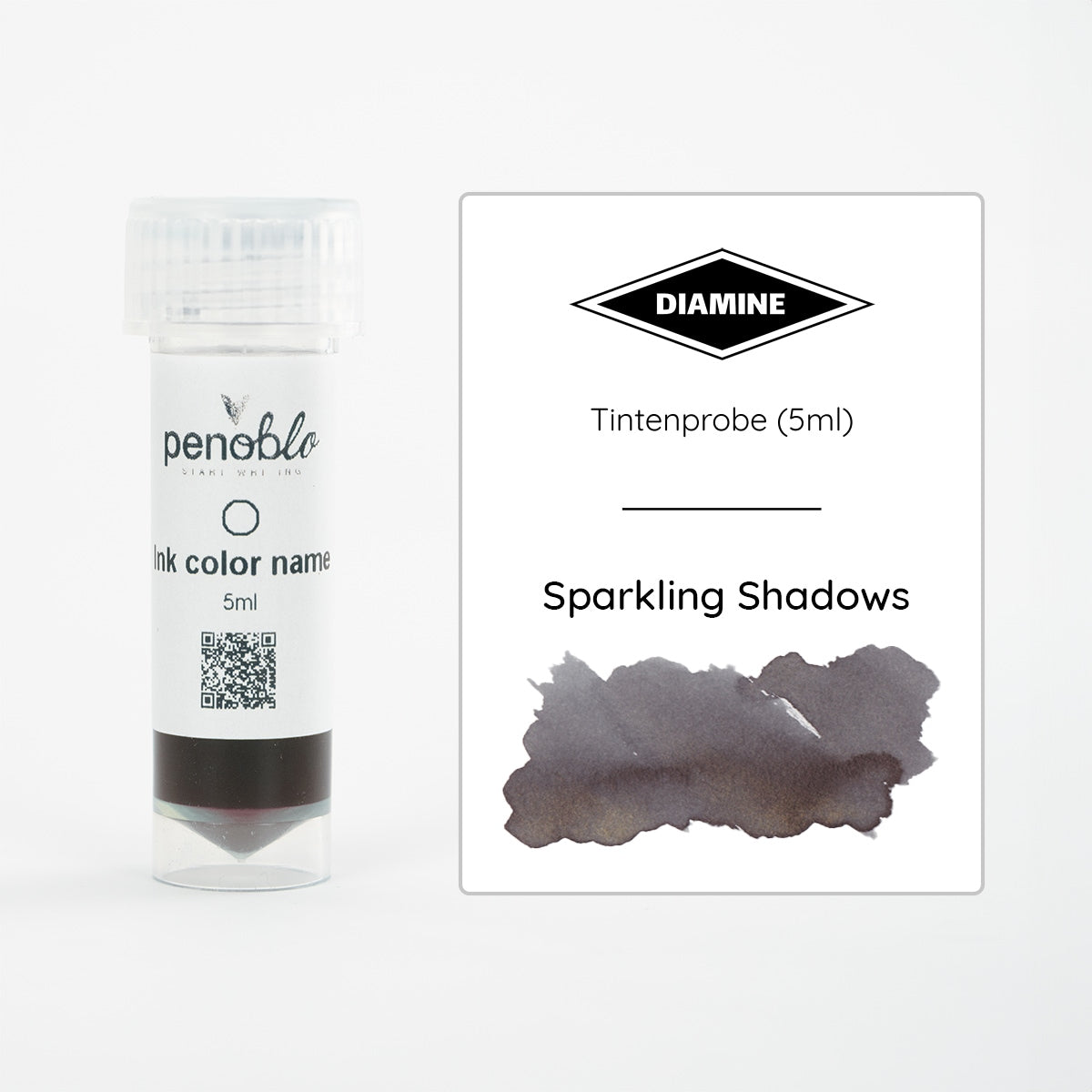 Diamine, Échantillon d'encre, Shimmering, Sparkling Shadows, 5ml