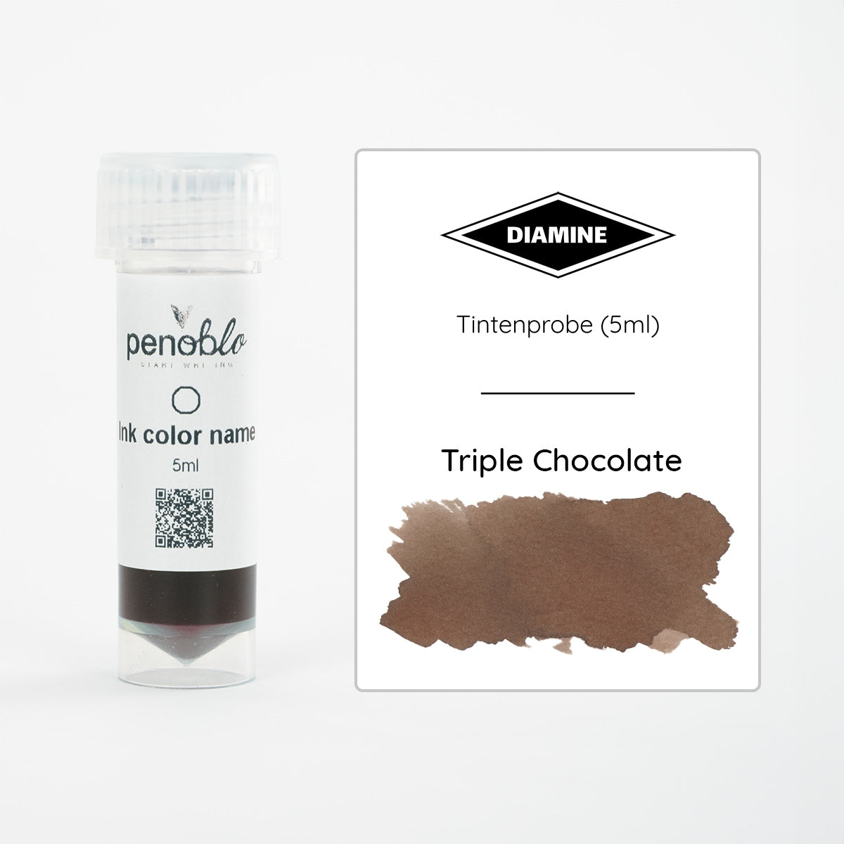 Diamine, Échantillon d'encre, Inkvent, Triple Chocolate, 5ml