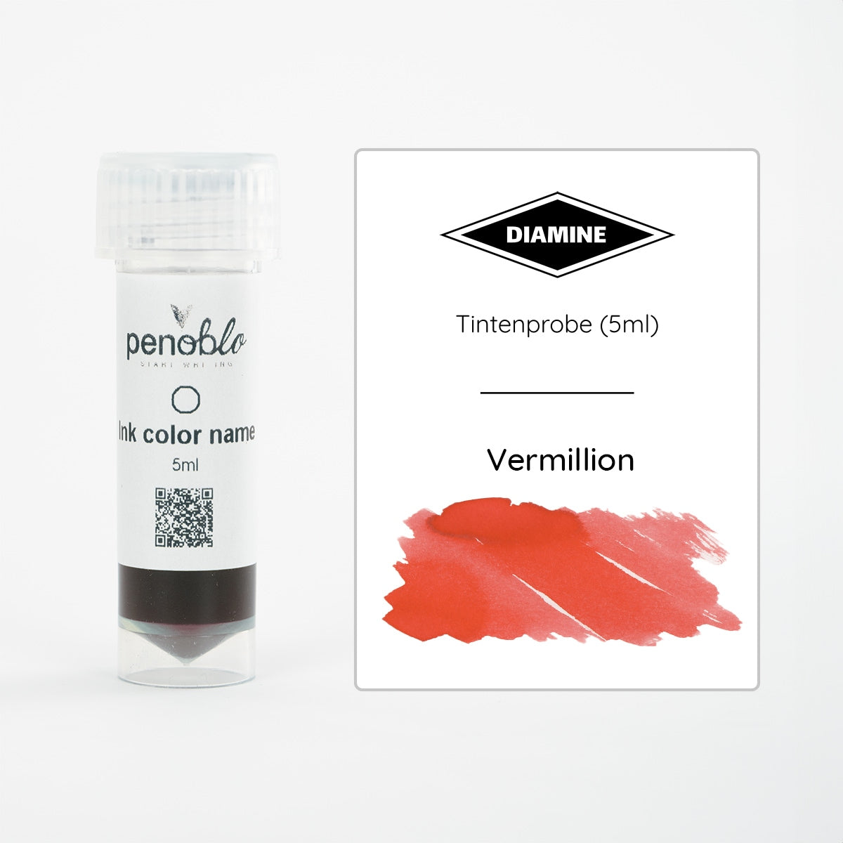 Campione d'inchiostro Penoblo, Diamine Regular, Vermillion
